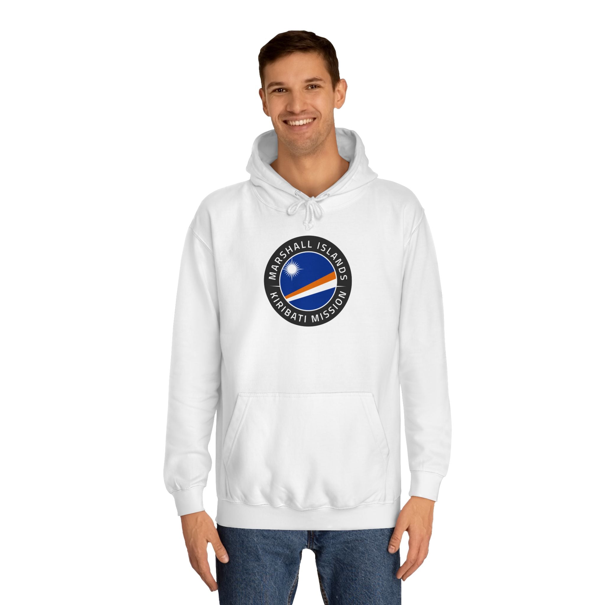 Marshall Islands - Kiribati Mission Flag Logo (Black Border) College Hoodie - Latter-Day Saint LDS Missionary Gift - Book of Mormon