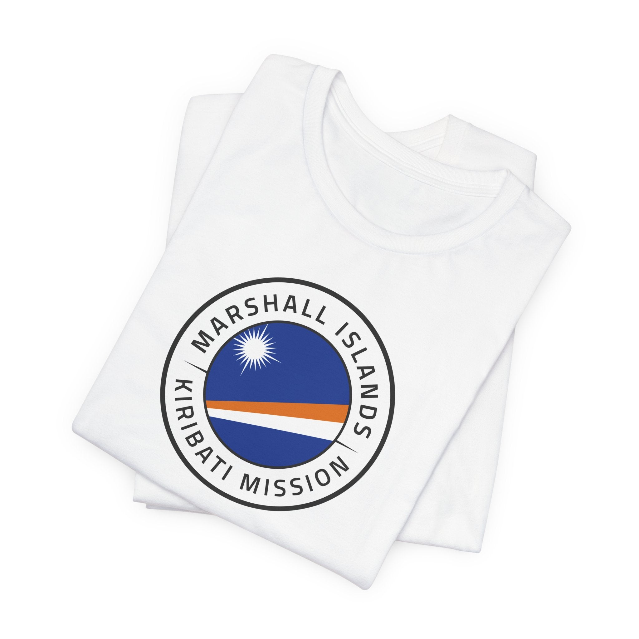 Marshall Islands - Kiribati Mission Flag Logo (White Border) T-shirt - Latter-Day Saint LDS Missionary Gift - Book of Mormon