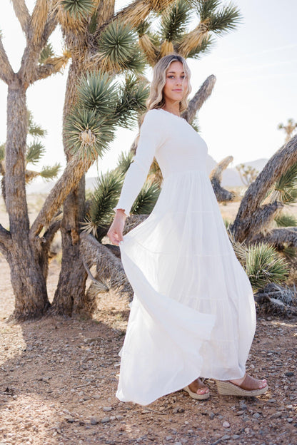 Martha Smocking LDS Temple Dress