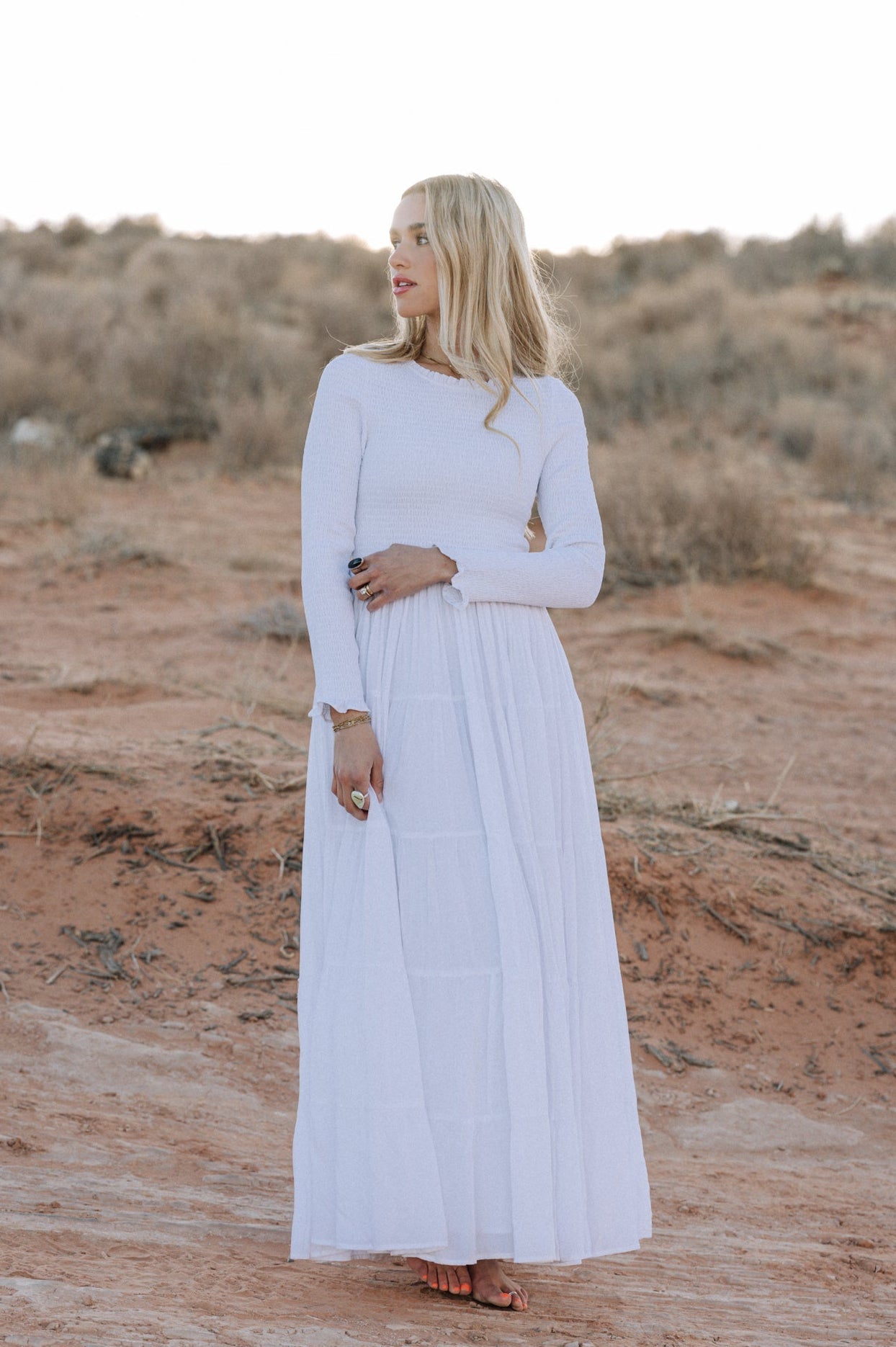 Martha Smocking LDS Temple Dress