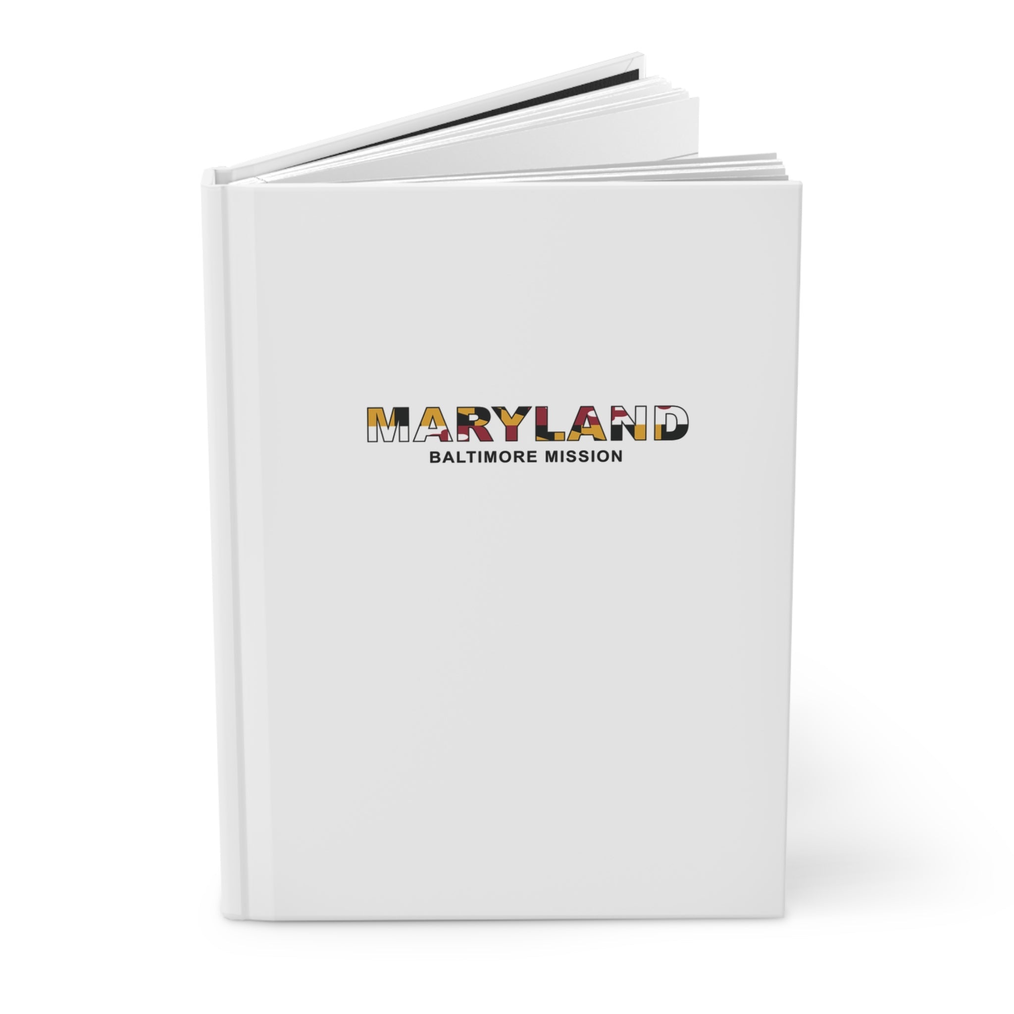 Maryland Baltimore Mission Flag Title White Hardcover Journal Matte - Latter-Day Saint LDS Missionary Gift - Book of Mormon