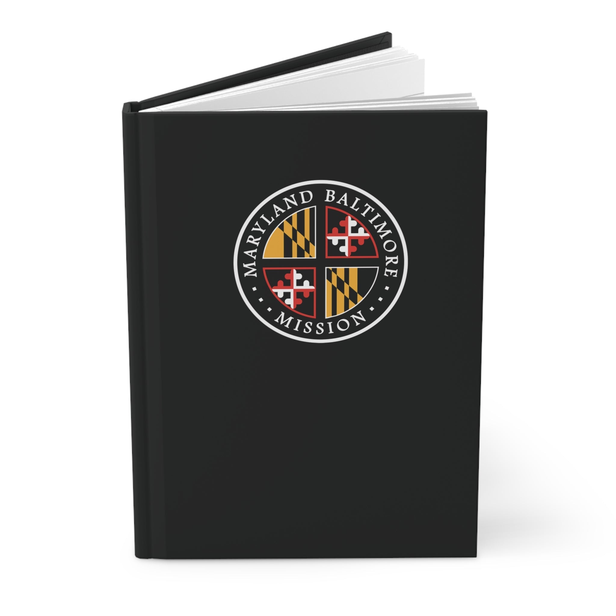 Maryland Baltimore Mission Logo Design Black Hardcover Journal Matte - Latter-Day Saint LDS Missionary Gift - Book of Mormon