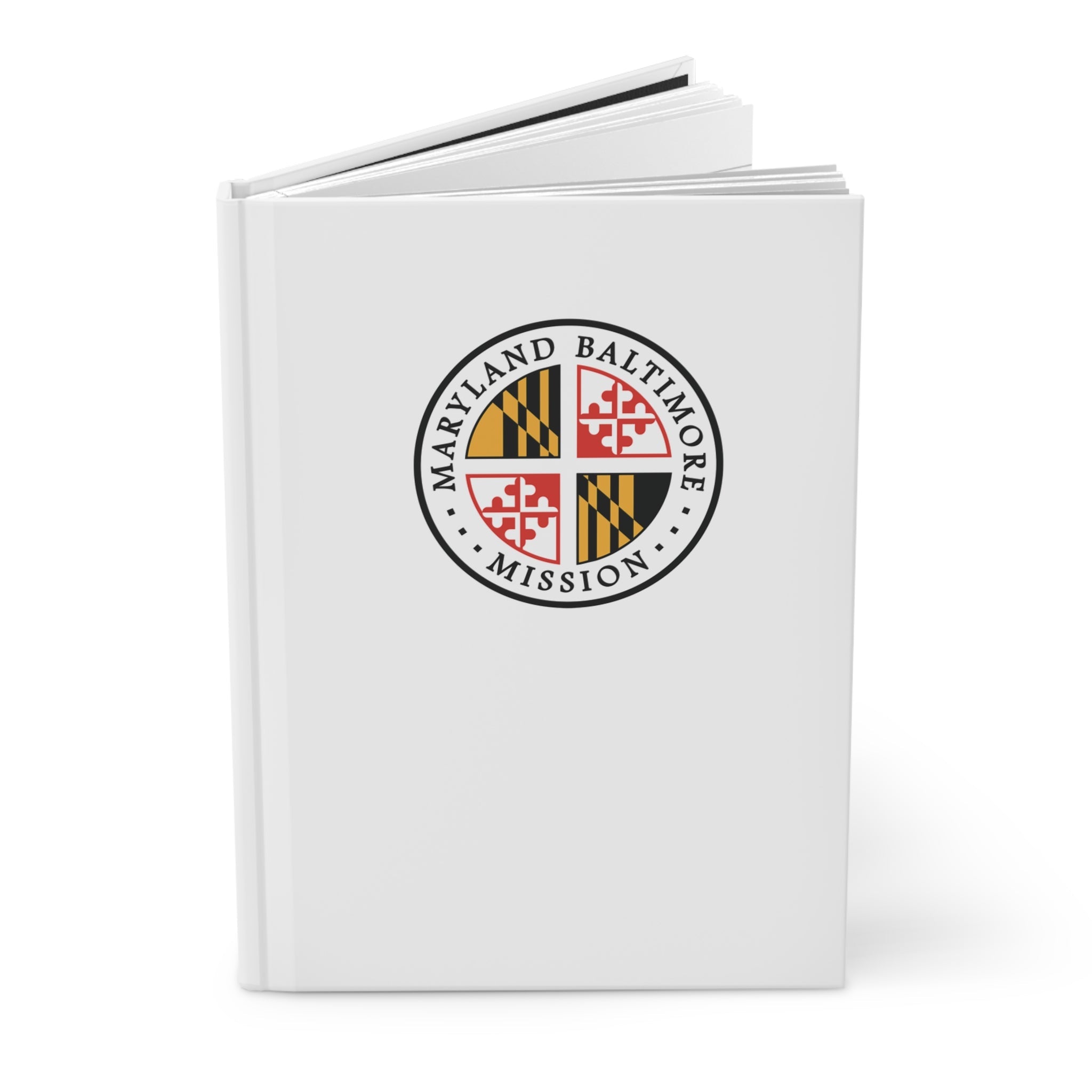 Maryland Baltimore Mission Logo Design White Hardcover Journal Matte - Latter-Day Saint LDS Missionary Gift - Book of Mormon