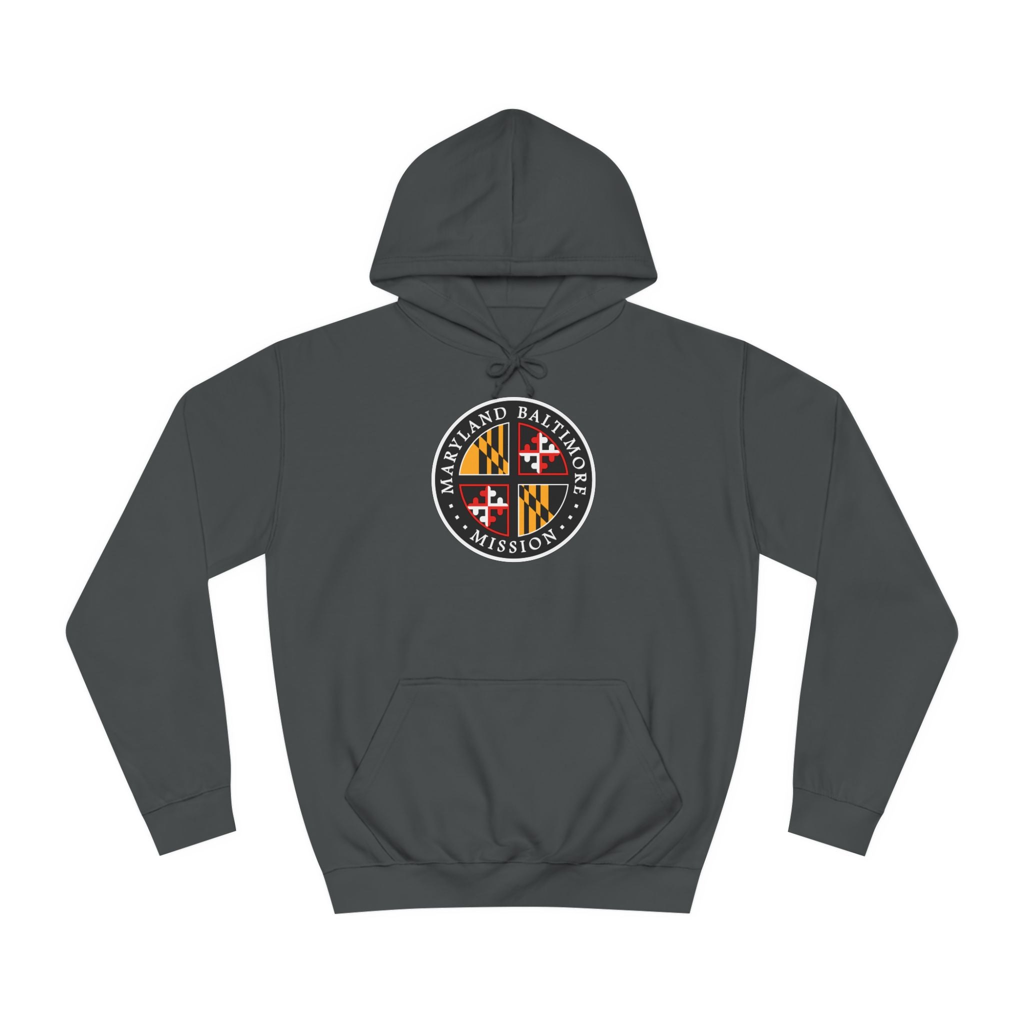 Maryland Baltimore Mission State Flag Logo (Black Border) College Hoodie