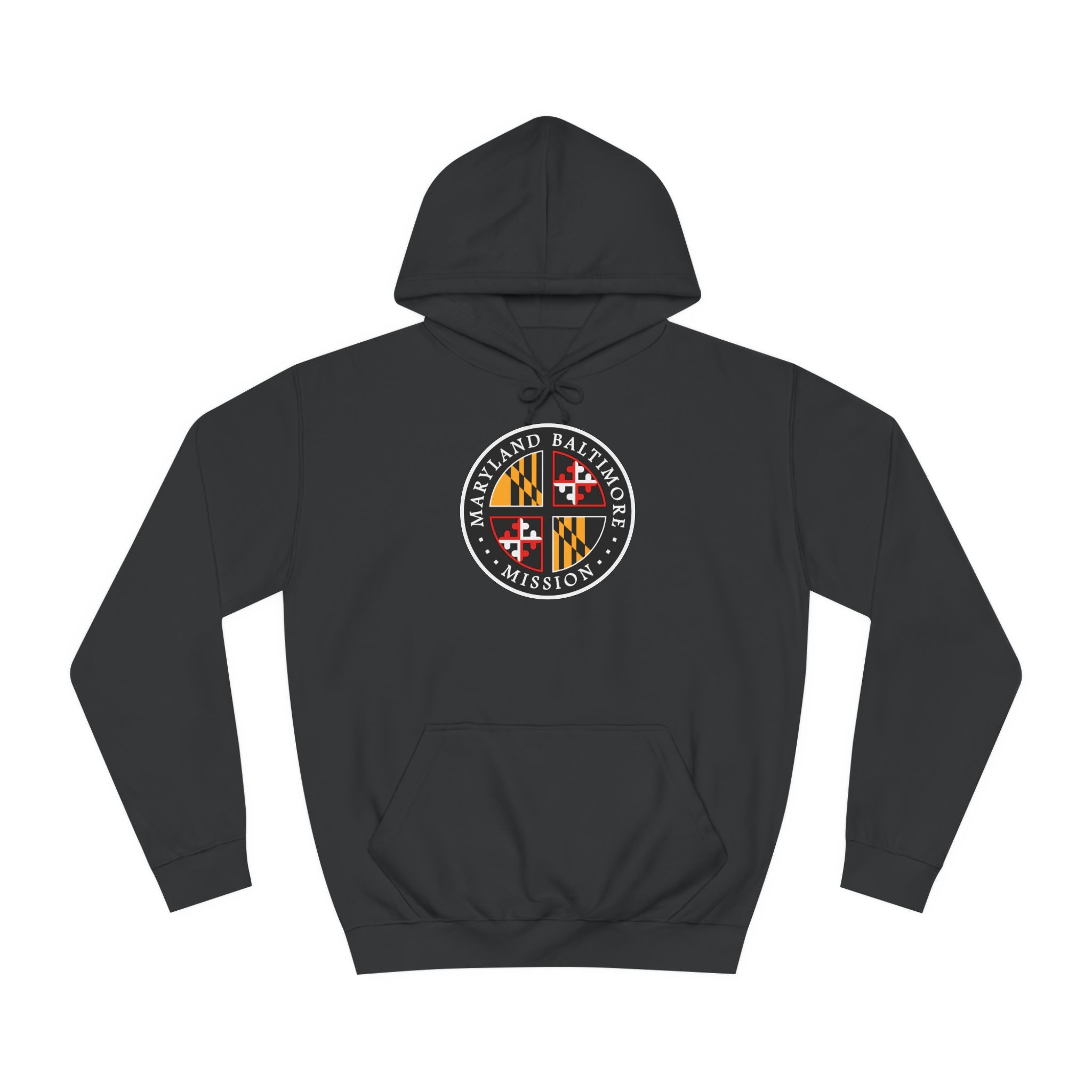 Maryland Baltimore Mission State Flag Logo (Black Border) College Hoodie