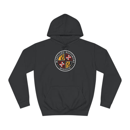 Maryland Baltimore Mission State Flag Logo (Black Border) College Hoodie