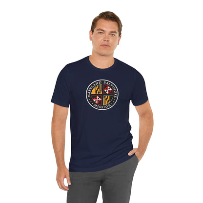 Maryland Baltimore Mission State Flag Logo (Black Border) T-shirt - Latter-Day Saint LDS Missionary Gift - Book of Mormon