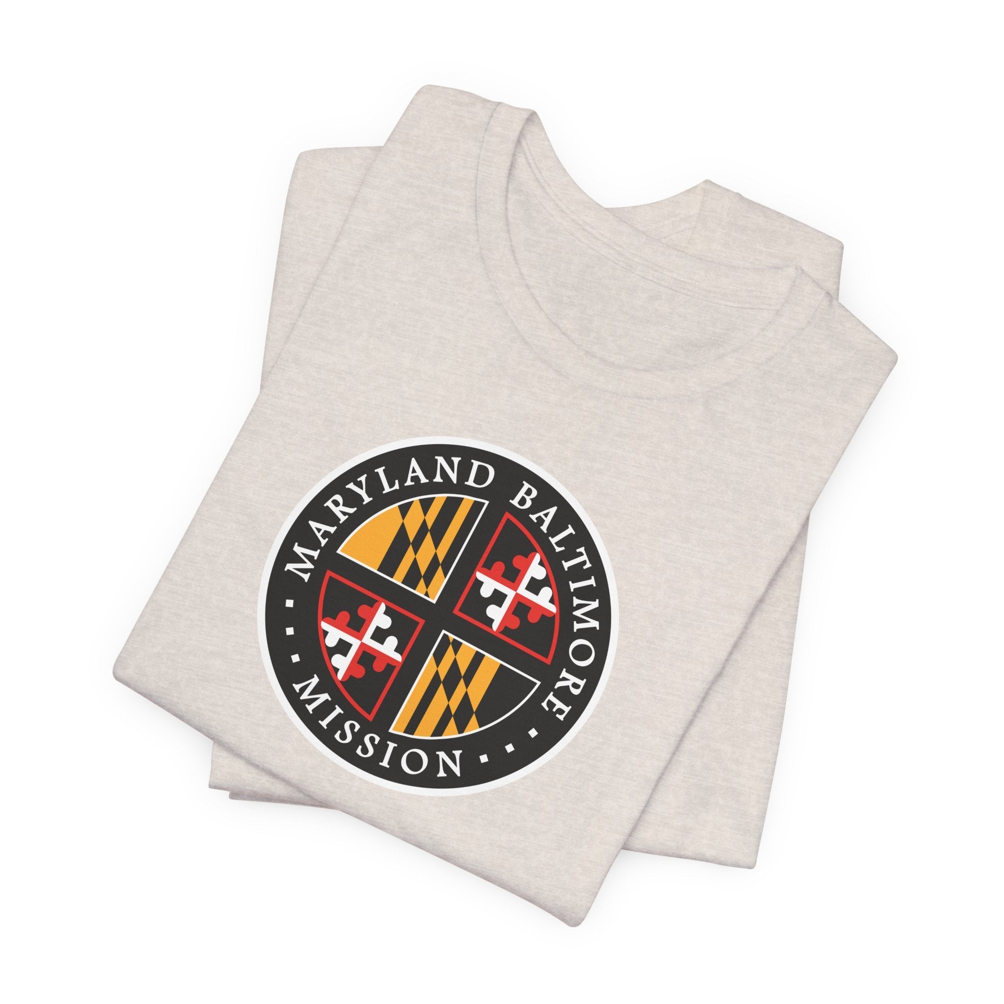 Maryland Baltimore Mission State Flag Logo (Black Border) T-shirt - Latter-Day Saint LDS Missionary Gift - Book of Mormon