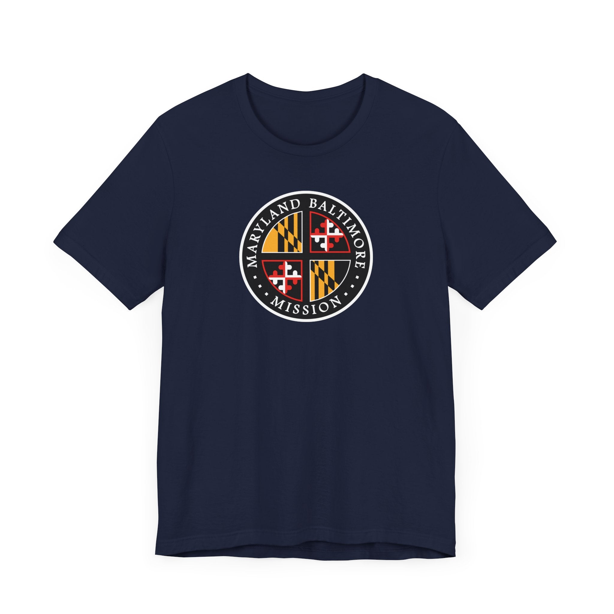 Maryland Baltimore Mission State Flag Logo (Black Border) T-shirt - Latter-Day Saint LDS Missionary Gift - Book of Mormon