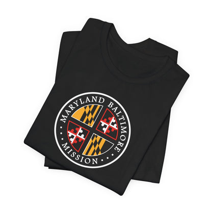 Maryland Baltimore Mission State Flag Logo (Black Border) T-shirt - Latter-Day Saint LDS Missionary Gift - Book of Mormon