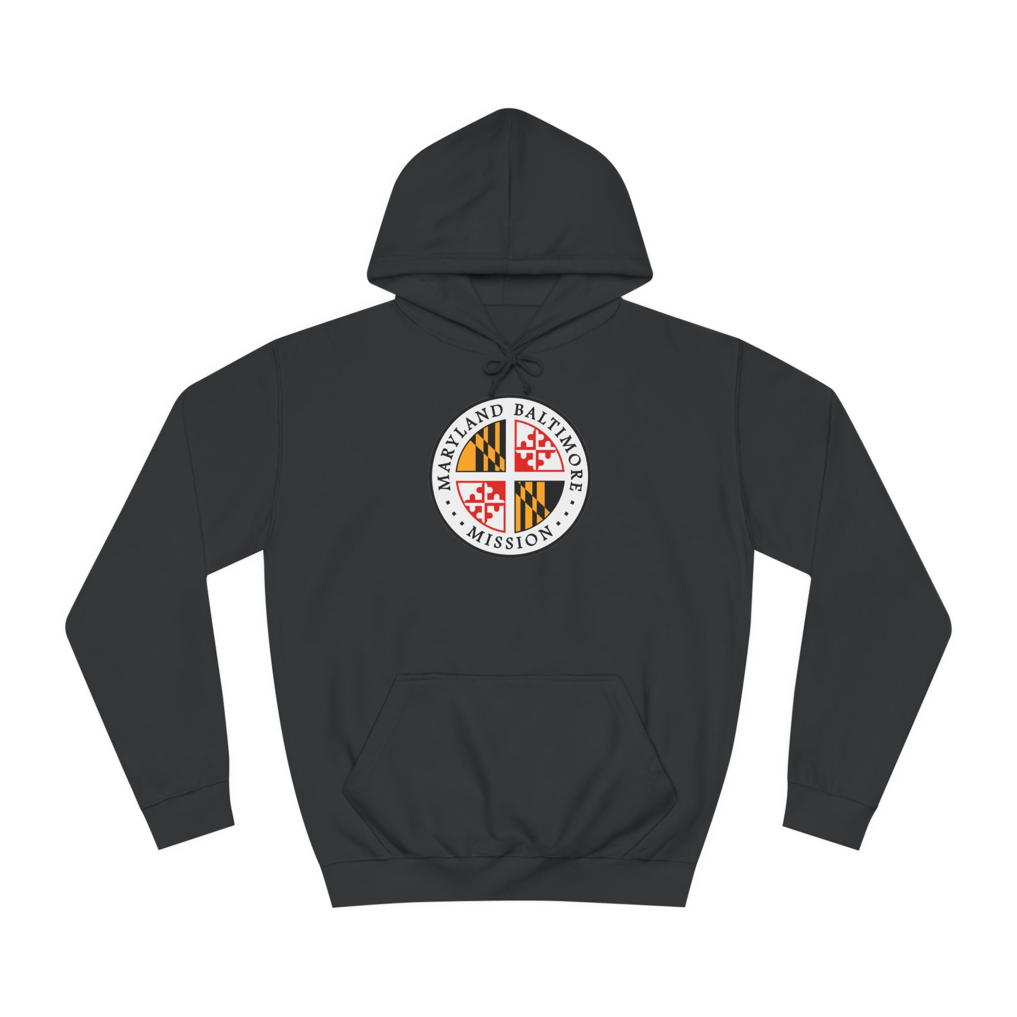 Maryland Baltimore Mission State Flag Logo (White Border) College Hoodie