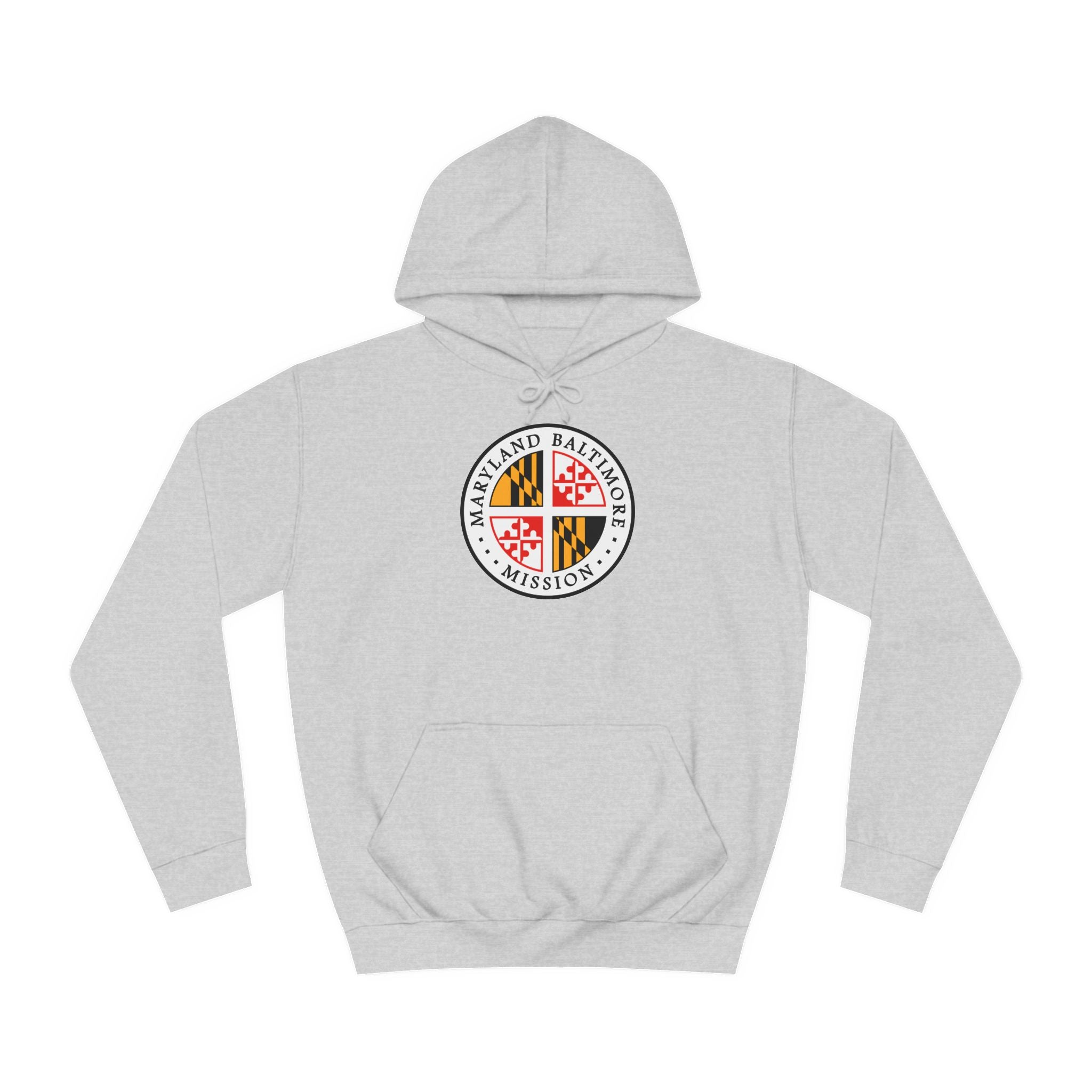 Maryland Baltimore Mission State Flag Logo (White Border) College Hoodie