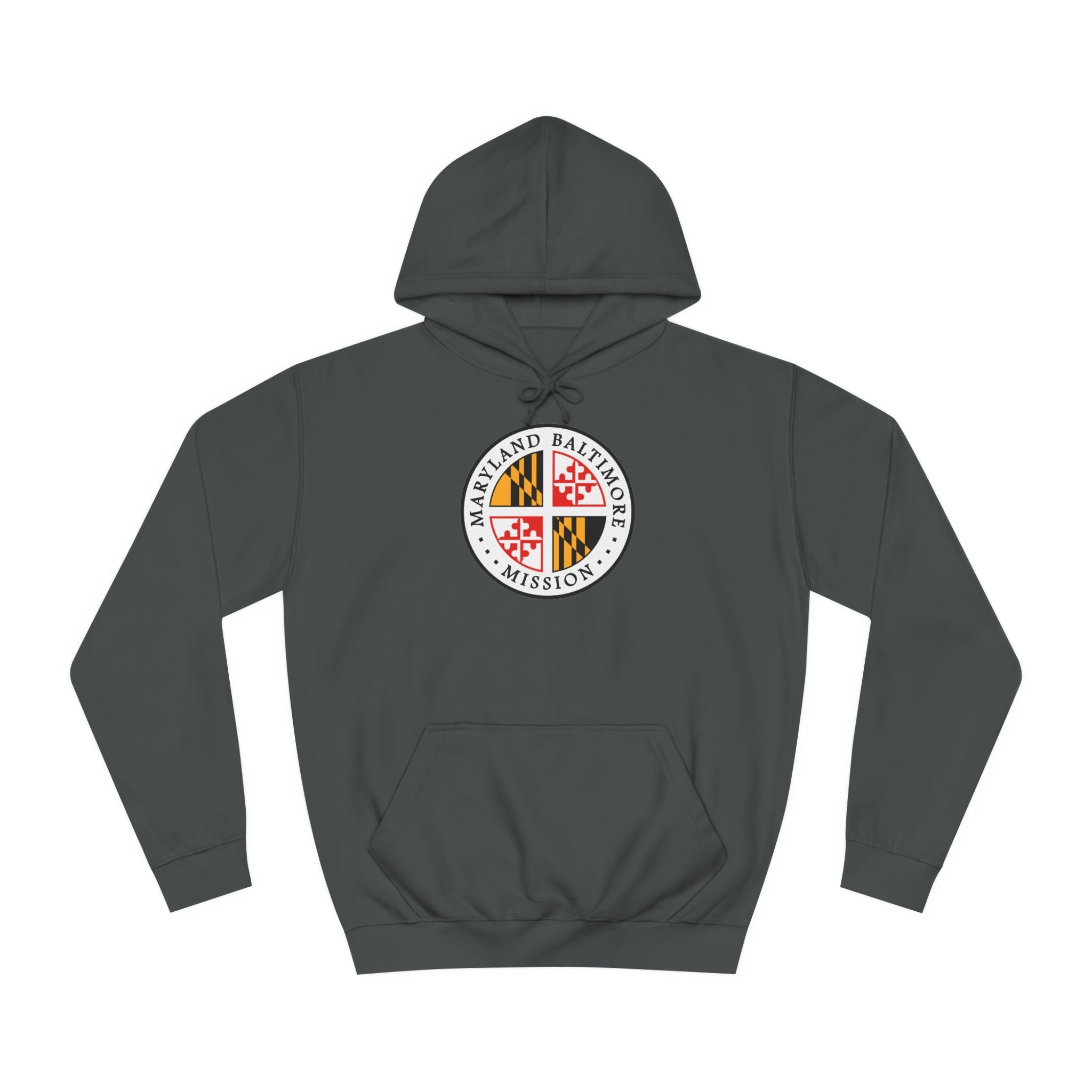 Maryland Baltimore Mission State Flag Logo (White Border) College Hoodie