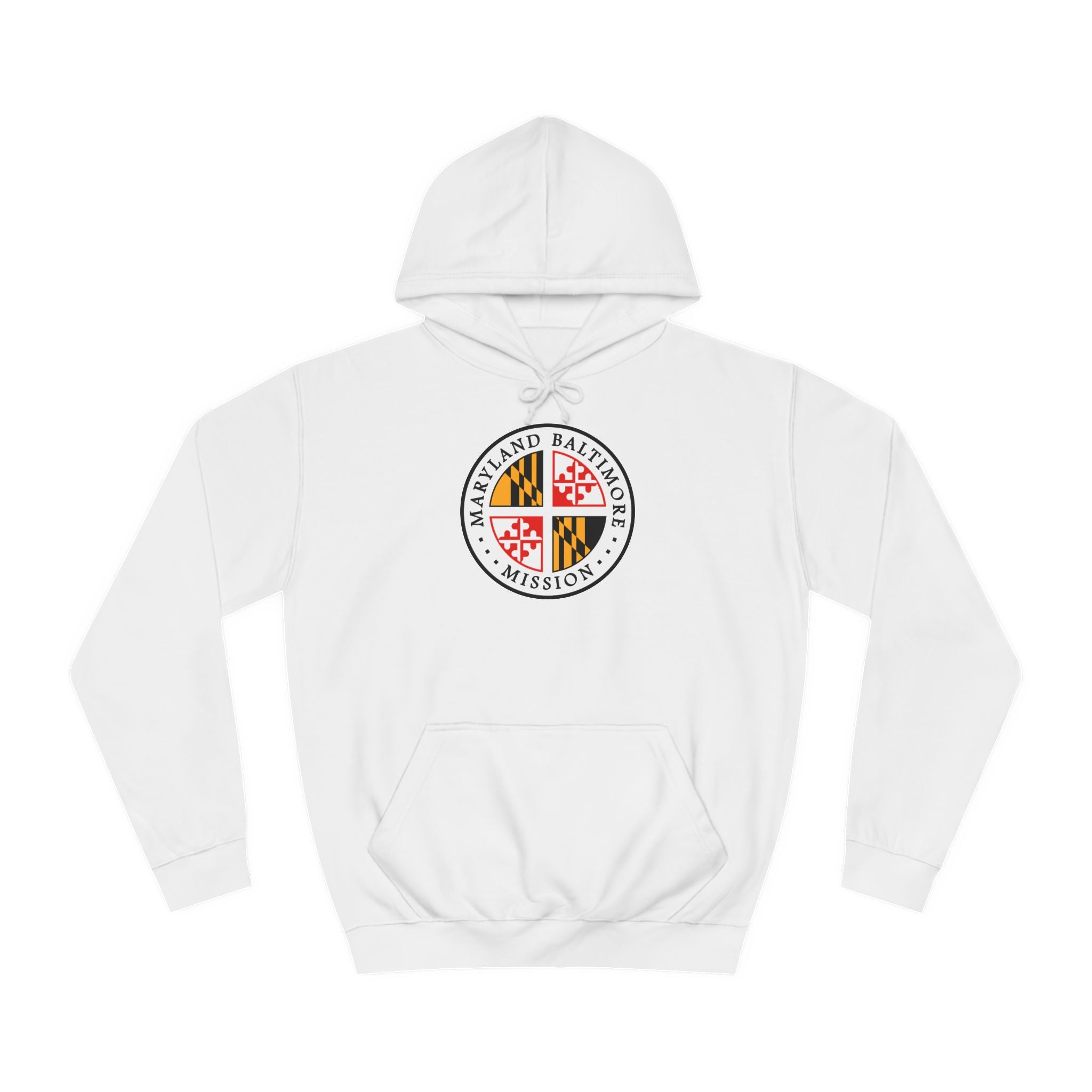 Maryland Baltimore Mission State Flag Logo (White Border) College Hoodie