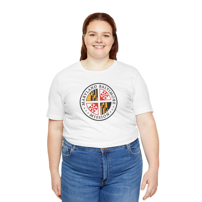 Maryland Baltimore Mission State Flag Logo (White Border) T-shirt - Latter-Day Saint LDS Missionary Gift - Book of Mormon