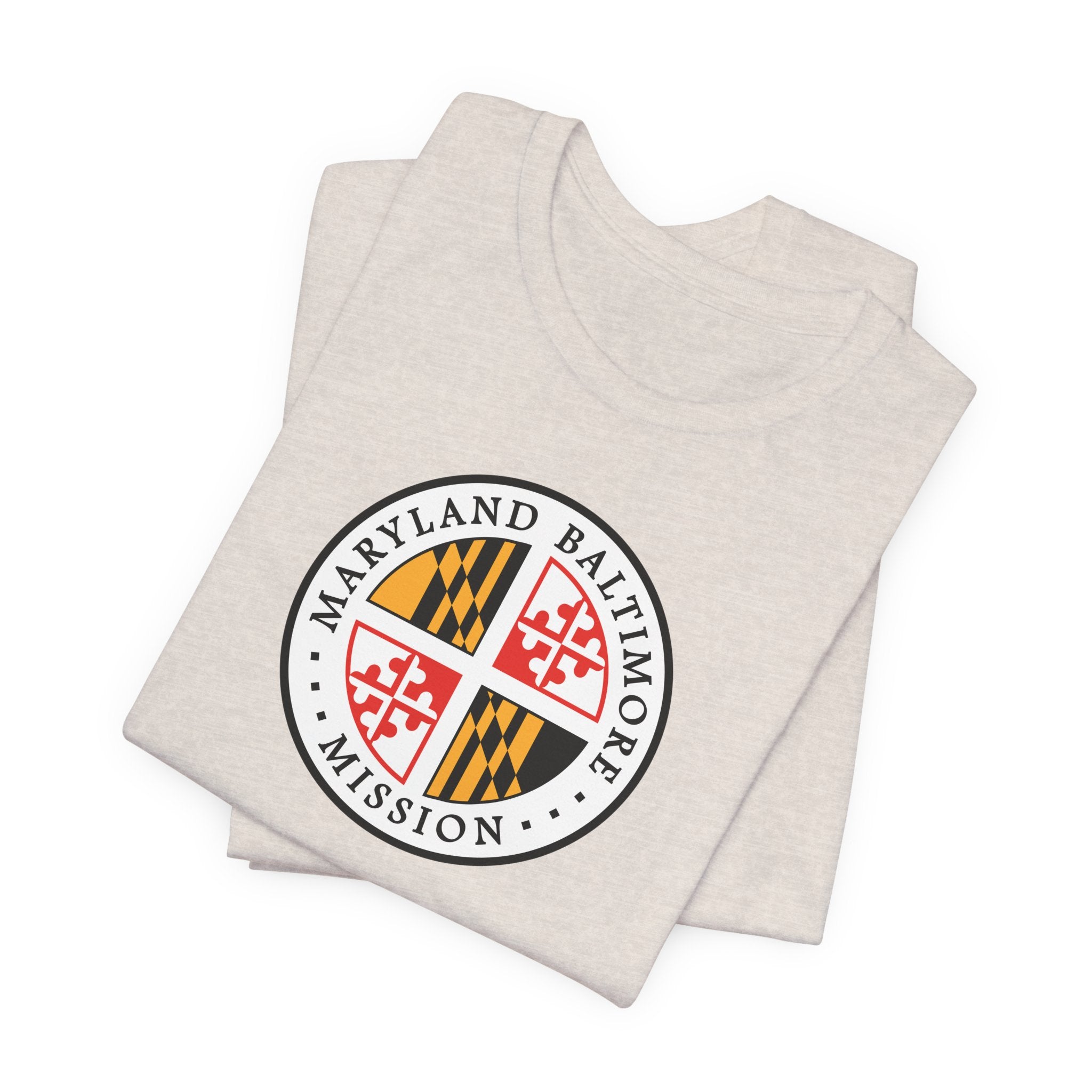 Maryland Baltimore Mission State Flag Logo (White Border) T-shirt - Latter-Day Saint LDS Missionary Gift - Book of Mormon