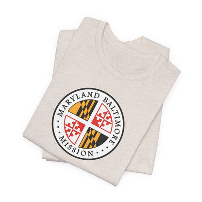 Maryland Baltimore Mission State Flag Logo (White Border) T-shirt - Latter-Day Saint LDS Missionary Gift - Book of Mormon