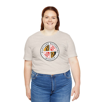 Maryland Baltimore Mission State Flag Logo (White Border) T-shirt - Latter-Day Saint LDS Missionary Gift - Book of Mormon