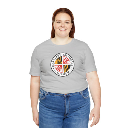 Maryland Baltimore Mission State Flag Logo (White Border) T-shirt - Latter-Day Saint LDS Missionary Gift - Book of Mormon