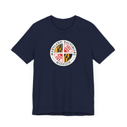 Maryland Baltimore Mission State Flag Logo (White Border) T-shirt - Latter-Day Saint LDS Missionary Gift - Book of Mormon