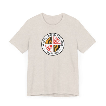 Maryland Baltimore Mission State Flag Logo (White Border) T-shirt - Latter-Day Saint LDS Missionary Gift - Book of Mormon