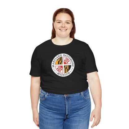 Maryland Baltimore Mission State Flag Logo (White Border) T-shirt - Latter-Day Saint LDS Missionary Gift - Book of Mormon