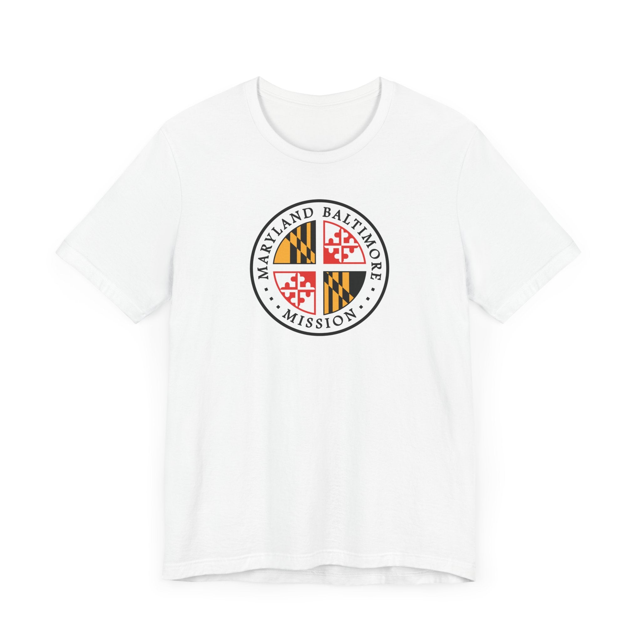 Maryland Baltimore Mission State Flag Logo (White Border) T-shirt - Latter-Day Saint LDS Missionary Gift - Book of Mormon