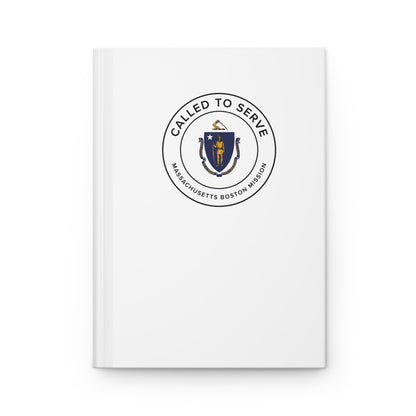 Massachusetts Boston Mission Circle Flag Called to Serve White Hardcover Journal Matte - Latter-Day Saint LDS Missionary Gift - Book of Mormon