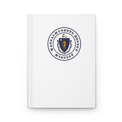 Massachusetts Boston Mission Logo Design White Hardcover Journal Matte - Latter-Day Saint LDS Missionary Gift - Book of Mormon