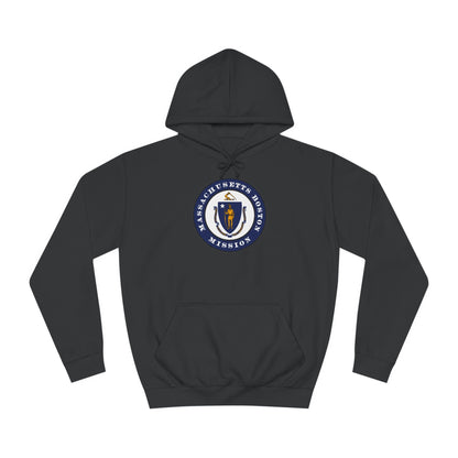 Massachusetts Boston Mission State Flag Logo (Black Border) College Hoodie