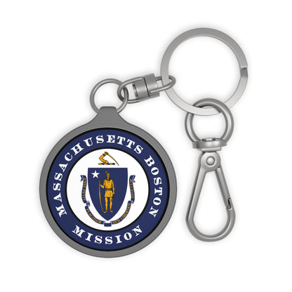 Massachusetts Boston Mission State Flag Logo Key Tag - Latter-Day Saint LDS Missionary Gift - Book of Mormon