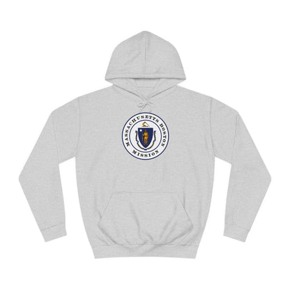 Massachusetts Boston Mission State Flag Logo (White Border) College Hoodie