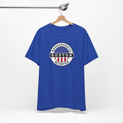 Massachusetts Boston Mission Vintage Circular USA Flag T-Shirt - Latter-Day Saint LDS Missionary Gift - Book of Mormon