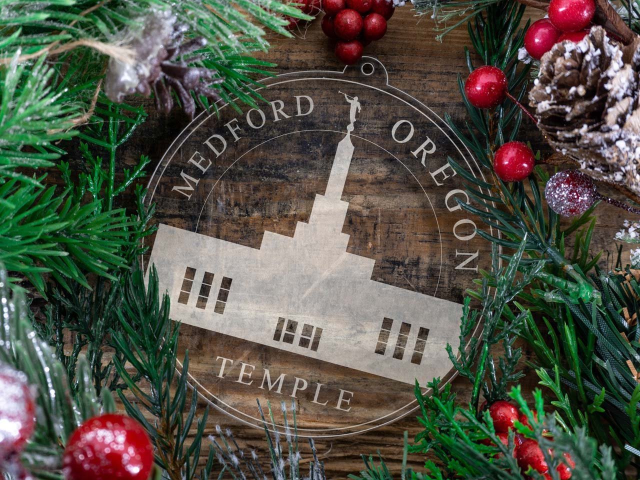 Medford Oregon Temple Christmas Ornament - Latter-Day Saint LDS Missionary Gift - Book of Mormon