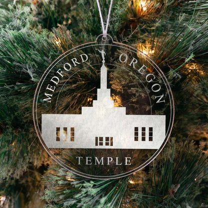 Medford Oregon Temple Christmas Ornament - Latter-Day Saint LDS Missionary Gift - Book of Mormon