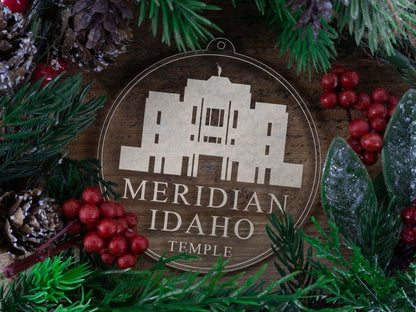 Meridian Idaho Temple Christmas Ornament - Latter-Day Saint LDS Missionary Gift - Book of Mormon