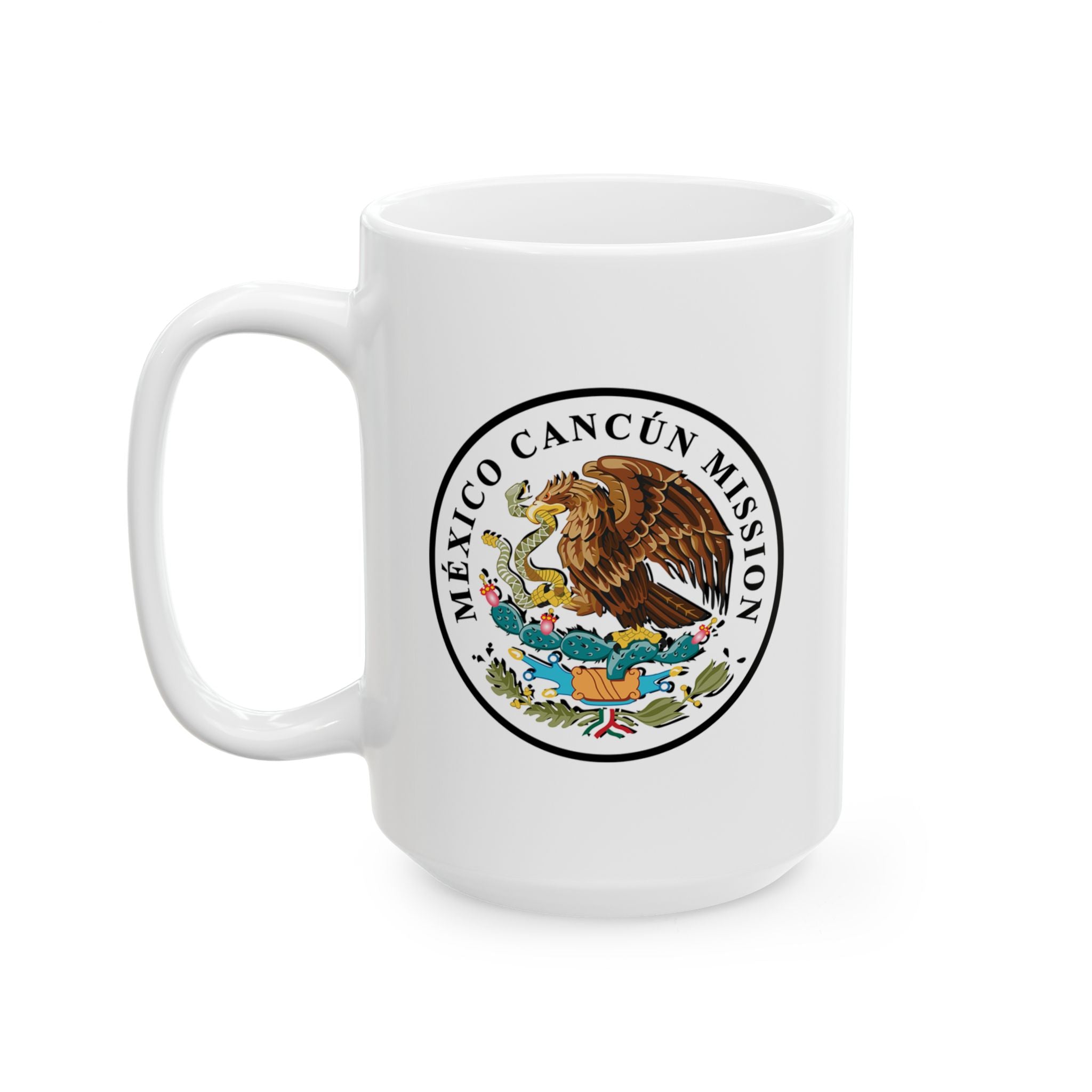 Mexico Cancun Mission Circular Flag White Ceramic Mug - Latter-Day Saint LDS Missionary Gift - Book of Mormon