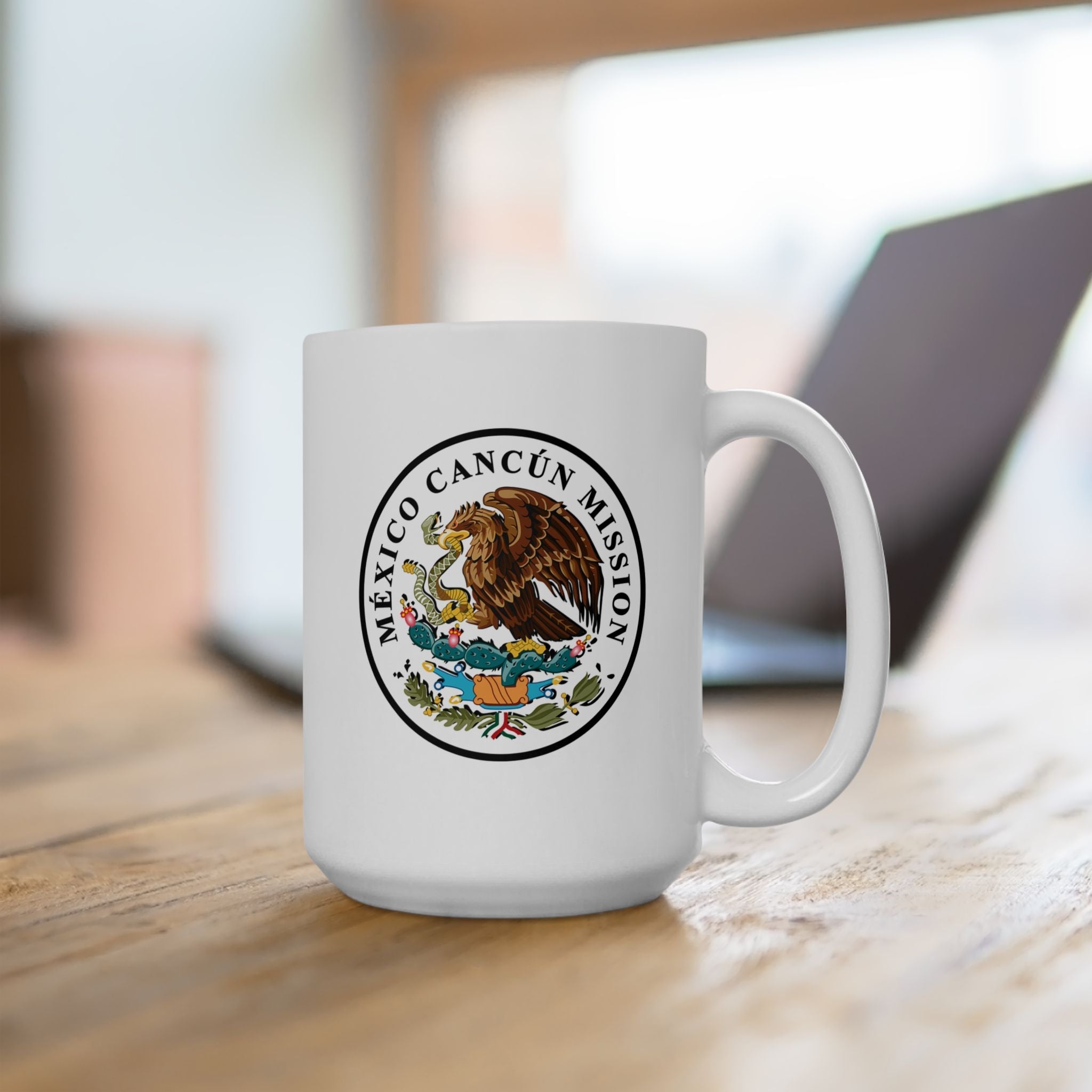 Mexico Cancun Mission Circular Flag White Ceramic Mug - Latter-Day Saint LDS Missionary Gift - Book of Mormon