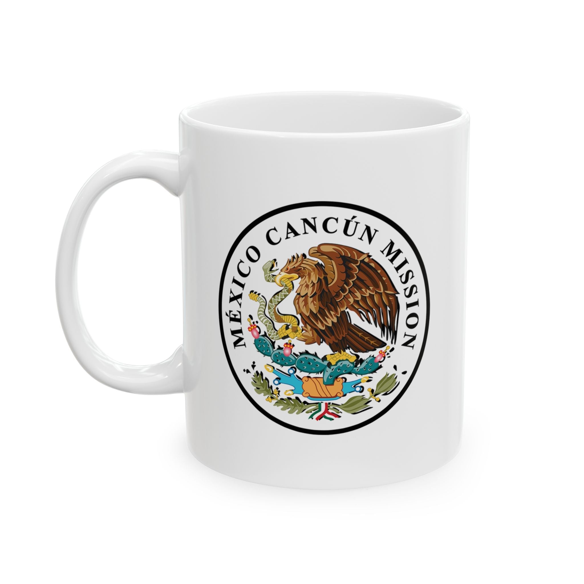 Mexico Cancun Mission Circular Flag White Ceramic Mug - Latter-Day Saint LDS Missionary Gift - Book of Mormon