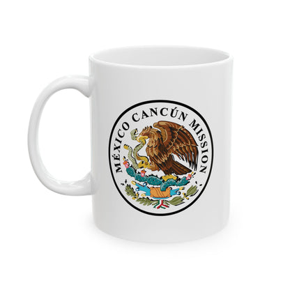 Mexico Cancun Mission Circular Flag White Ceramic Mug - Latter-Day Saint LDS Missionary Gift - Book of Mormon