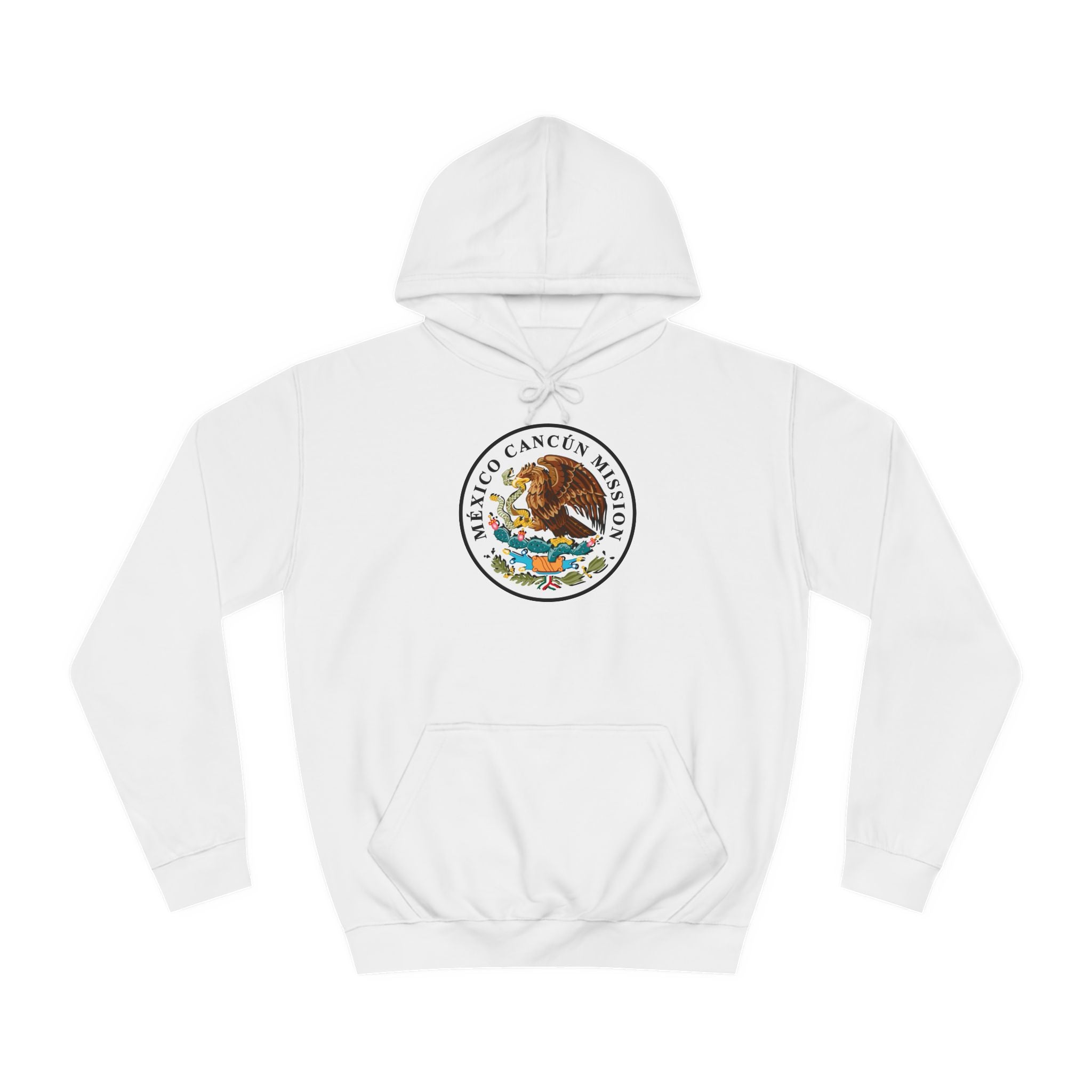 Mexico Cancun Mission Flag Logo (White Border) College Hoodie - Latter-Day Saint LDS Missionary Gift - Book of Mormon