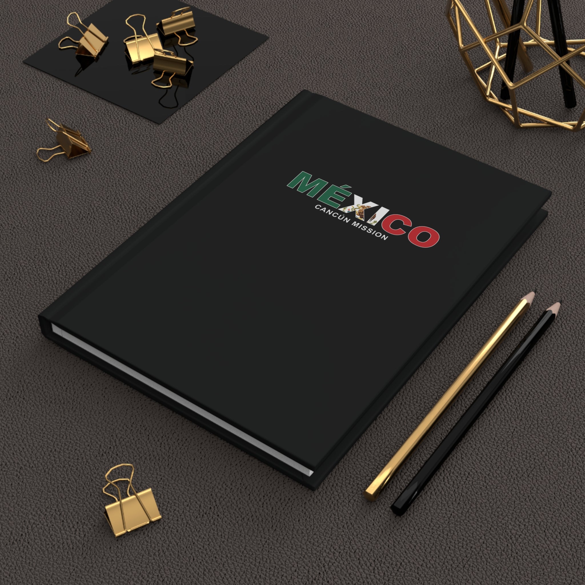 Mexico Cancun Mission Flag Title Black Hardcover Journal Matte - Latter-Day Saint LDS Missionary Gift - Book of Mormon