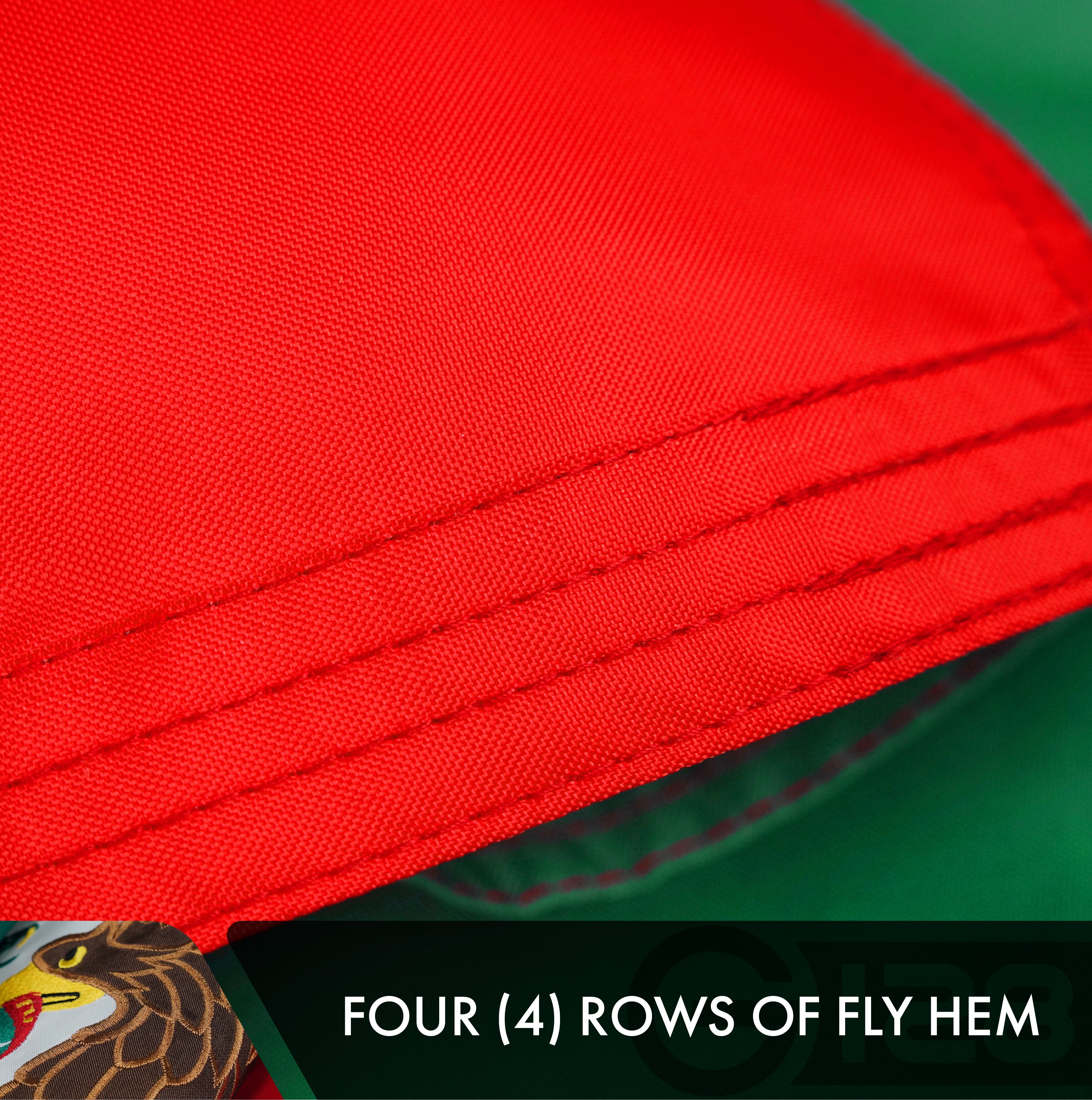 G128 Mexico (Mexican) Flag | 2x3 feet | Double Sided Embroidered 210D