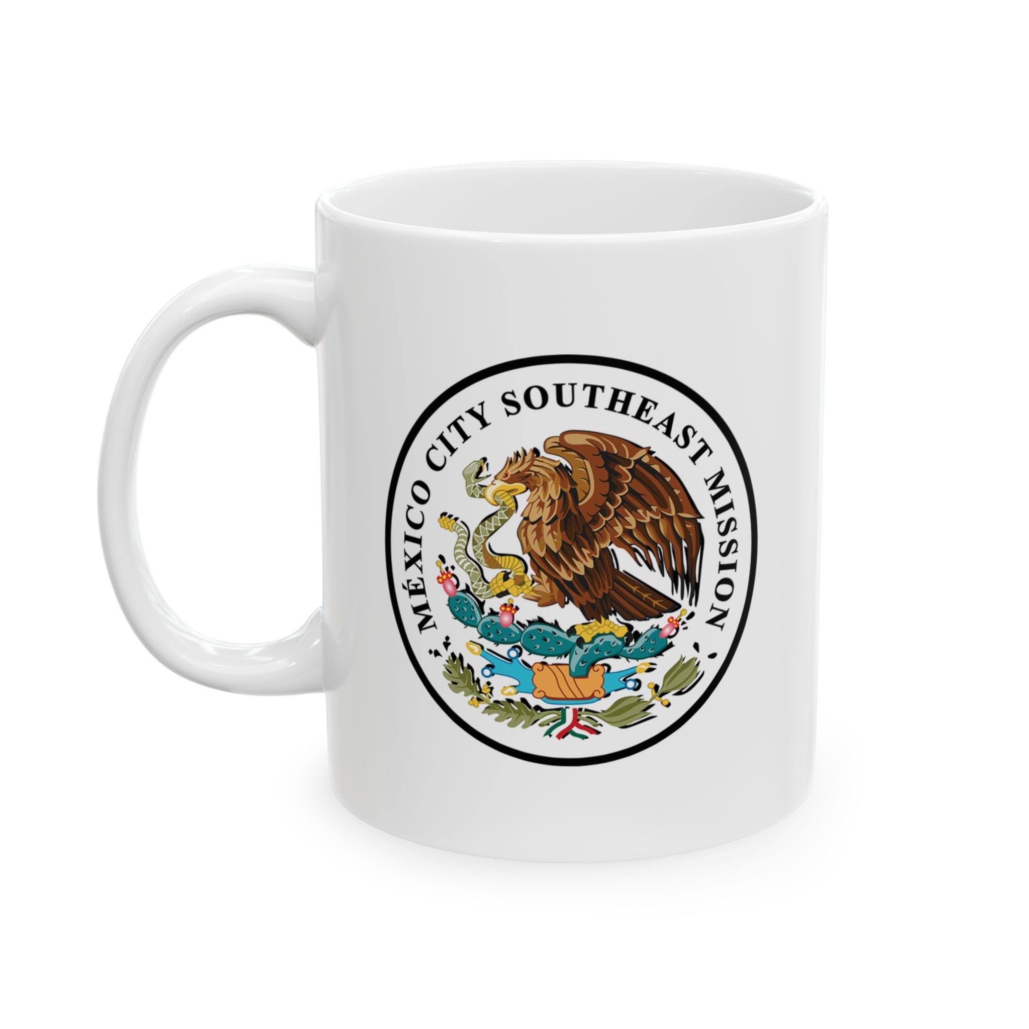 Mexico Mexico City Southeast Mission Circular Flag White Ceramic Mug - Latter-Day Saint LDS Missionary Gift - Book of Mormon