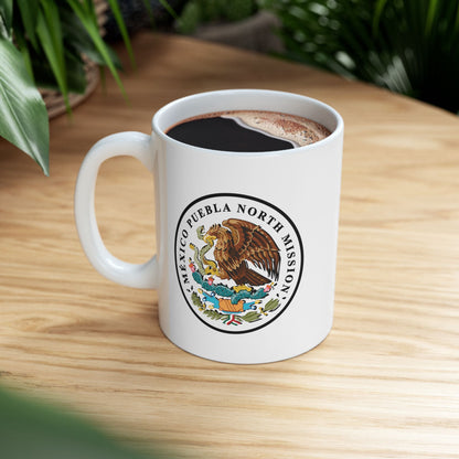 Mexico Puebla North Mission Circular Flag White Ceramic Mug - Latter-Day Saint LDS Missionary Gift - Book of Mormon