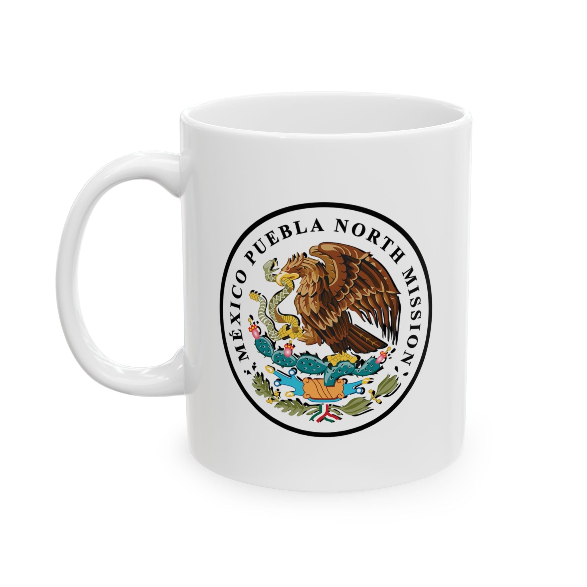 Mexico Puebla North Mission Circular Flag White Ceramic Mug - Latter-Day Saint LDS Missionary Gift - Book of Mormon