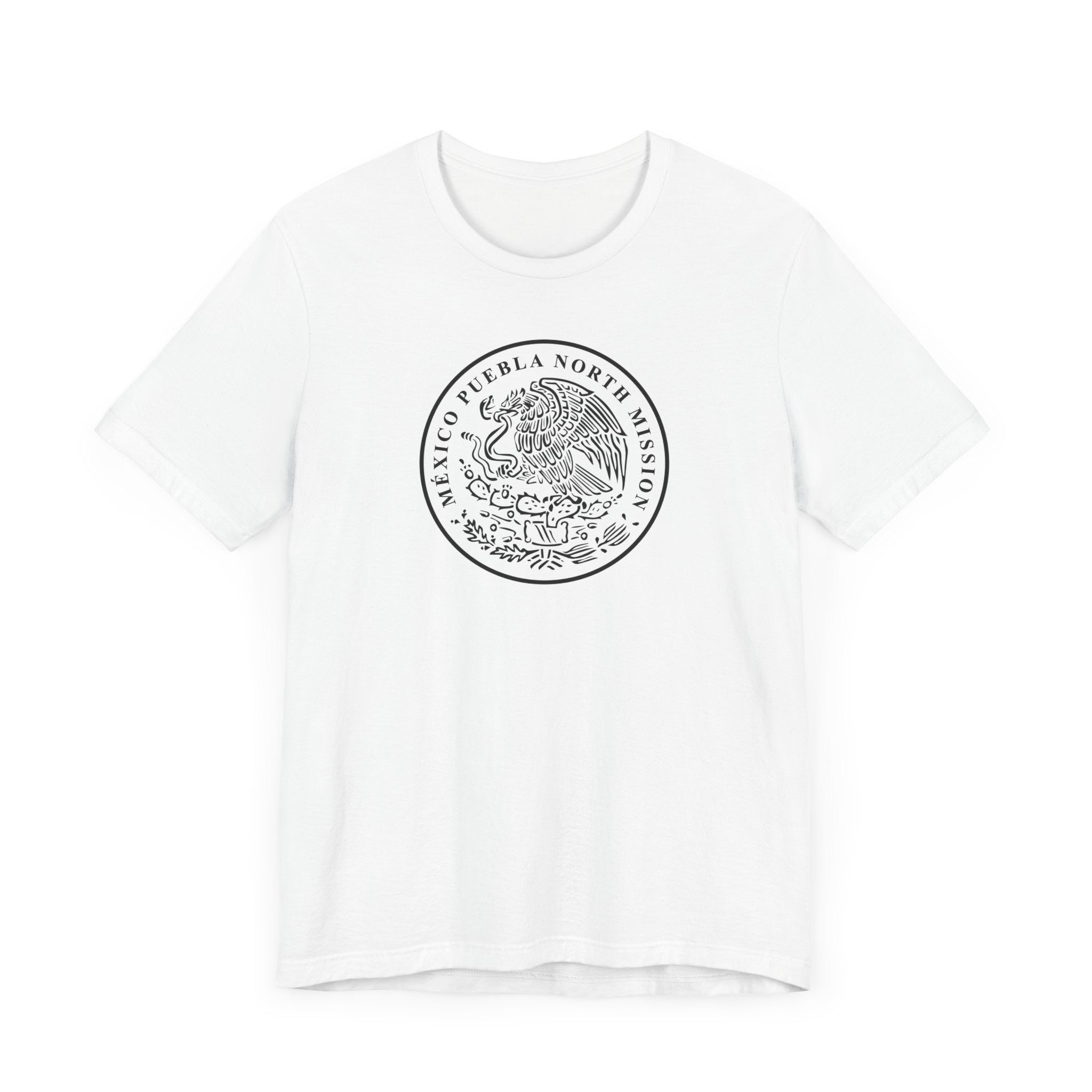 Mexico Puebla North Mission Circular Monochrome Logo T-Shirt - Latter-Day Saint LDS Missionary Gift - Book of Mormon