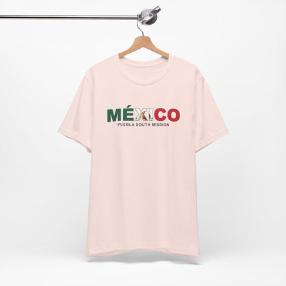 Mexico Puebla South Mission Flag Title T-shirt - Latter-Day Saint LDS Missionary Gift - Book of Mormon