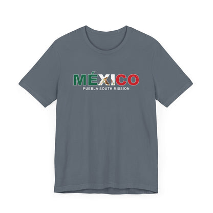 Mexico Puebla South Mission Flag Title T-shirt - Latter-Day Saint LDS Missionary Gift - Book of Mormon