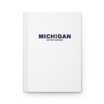 Michigan Detroit Mission Flag Title White Hardcover Journal Matte - Latter-Day Saint LDS Missionary Gift - Book of Mormon